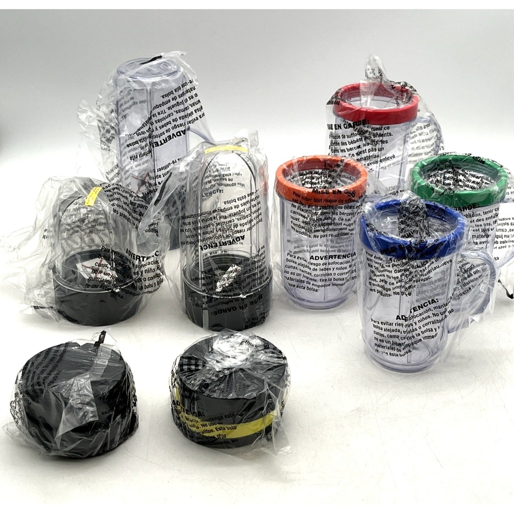 Magic Bullet Deluxe Parts Lot – Cups Lids Blade Assemblies – No Base